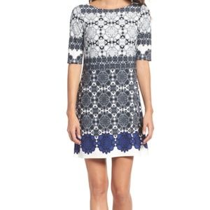 Eliza J Jersey Shift Pattern Dress 2P